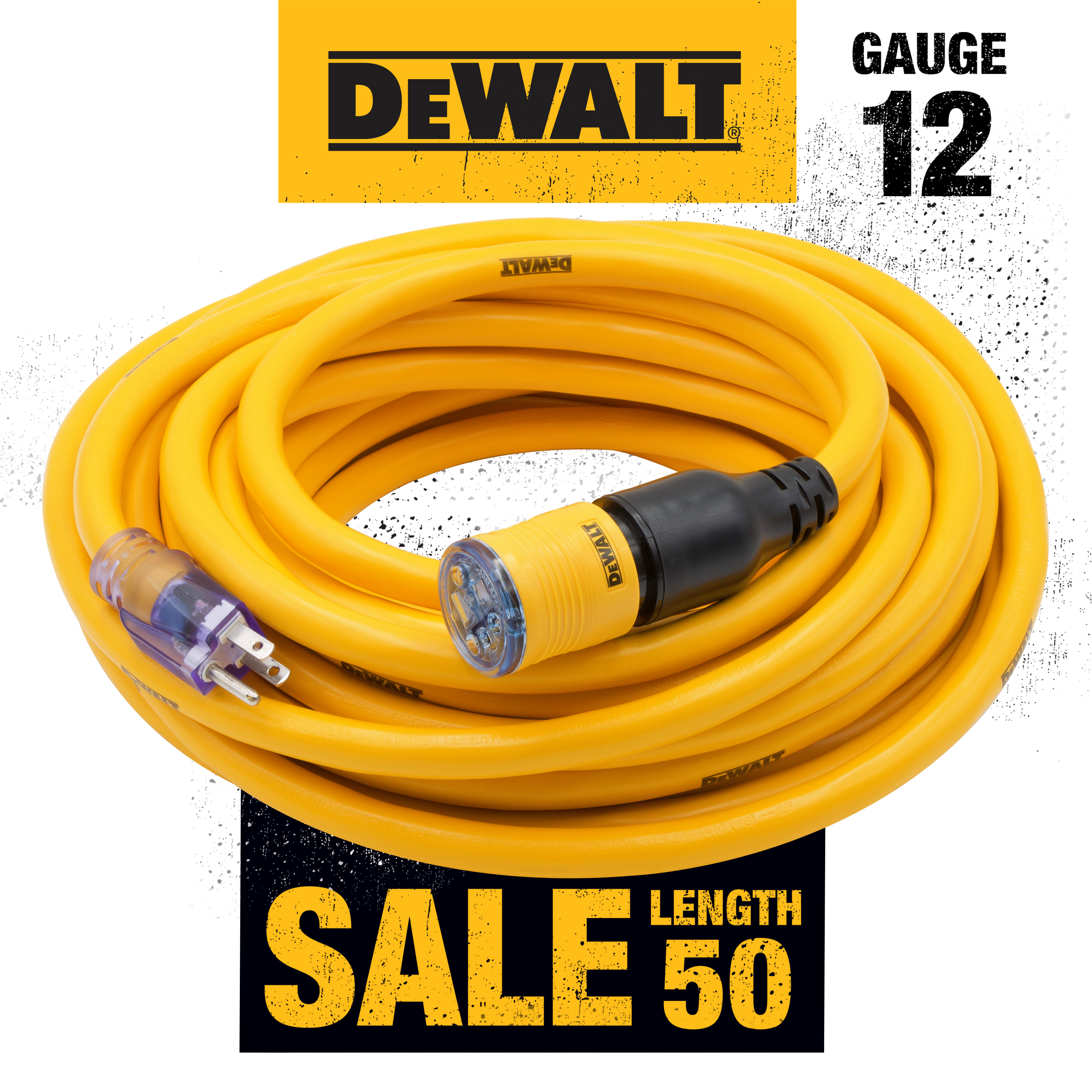 Click-to-Lock DEWALT Dual Lighted Extension Cord – Bad Ass Extension Cords