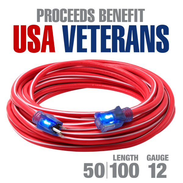 Red, White, and Blue Lighted Freedom Cord | Bad Ass Extension Cords