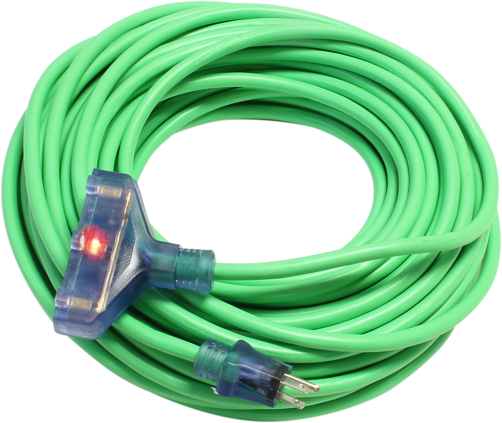 Powercode Extension Single Outdoor Single Lighted 3-Outlet Extension Cords | Bad Ass Extension Cords