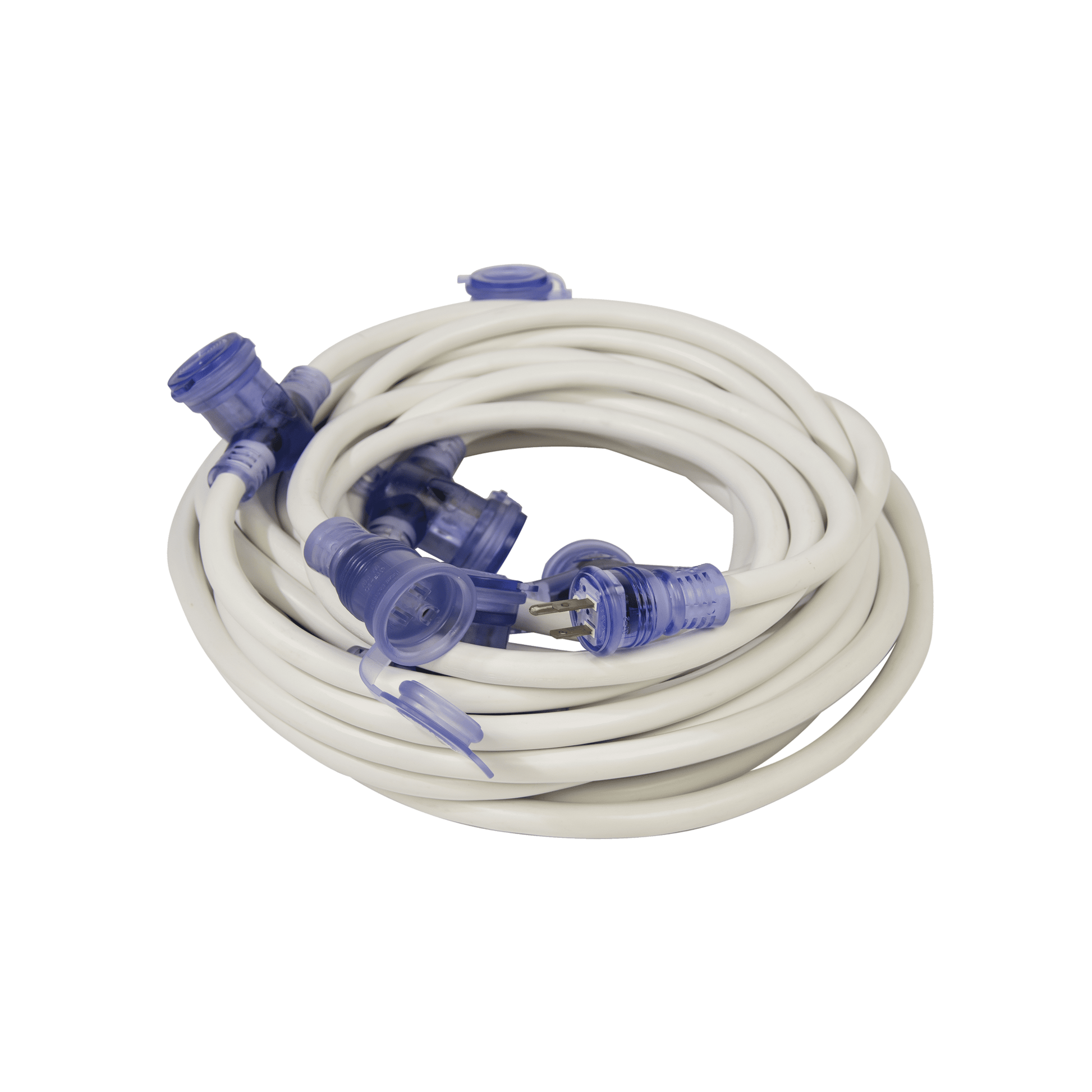 50 Foot Pro Cap 6 Multi-Outlet Single Lighted Extension Cord 50 ft / 12 Gauge / White